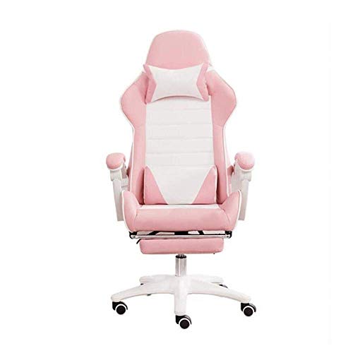 Preisvergleich Produktbild Executive Recline Home Drehstuhl, Studentenstuhl Personalstuhl Seniorenstuhl Schlafsaalstuhl Computerstuhl Schlafzimmerstuhl Arbeitsstuhl Gepolsterter Bürostuhl (Color : Pink) Tdff