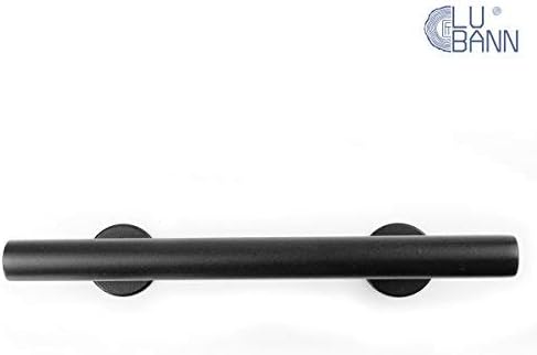 LUBANN 12" Sliding Barn Door Handle Pull Set Premium Carbon Steel Black