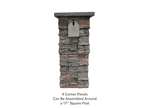 GenStone Faux Stacked Stone Flat Column Cap 23" x 23" x 2" in Coffee Color for Do It Yourself Friendly Home Improvement Projects2