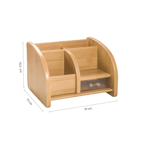 Image of oddpod Glosen Premium Multi-Purpose Wooden Desk Organizer & Mobile /Pen Holder Stand For Home /Office C-2037, Brown