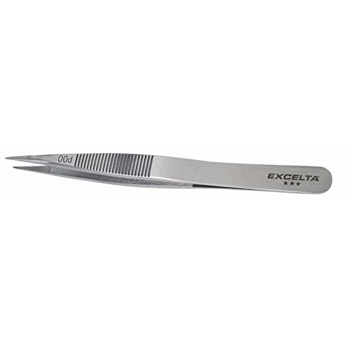 Tweezer - Straight Strong - Three Star 4.75" Carbon Steel Serrated Point - Made in Switzerland