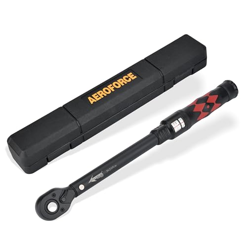 AEROFORCE Chiave Dinamometrica 1/2, Chiave Dinamometrica con Doppia Scala, Regolabile in Due Direzioni con Meccanismo a 72 Denti per La Manutenzione di Motocicli, Biciclette e Auto(30-210 Nm)