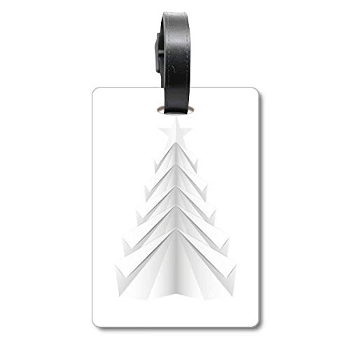 Étiquette de valise et sac arbre de Noël abstrait blanc d'identification