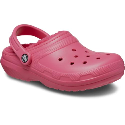 Image of Crocs Unisex Classic Lined Clog | Fuzzy Slippers, Hyper Pink, 10 US Men