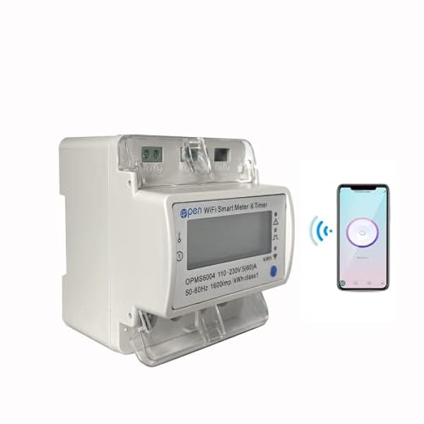 Tuya WiFi Smart Meter Timer Energiförbrukningsdetektor 100-240VAC 50-60HZ 5(60) A Din Rail
