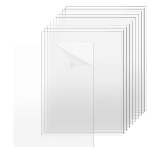 Image of TKOnline 20 PCS Plexiglass Sheets, 8.5 inch x 11 inch x 0.01 Clear PET Sheet Panels, Clear Acrylic Plastic Sheet for Picture Frame, Invitations, Poster Frames Plastic Board