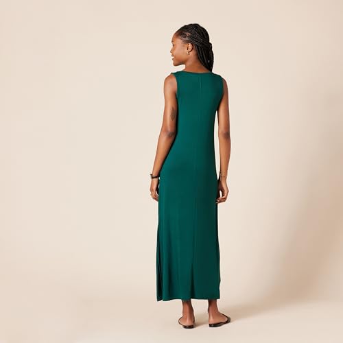 Image of Amazon Essentials Women's Side-Slit Jersey V-Neck Maxi Length Dress