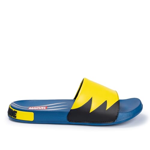Image of Marvel Men's Slides - Official Spiderman, Deadpool, Wolverine & Hulk Lightweight Non-Slip Comfort Sandals, Sizes 6-13