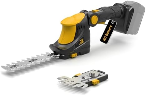 Hedge Trimmer Cordless for DEWALT 20V MAX Battery, 1200RPM Grass Trimmer Electric Hedge Trimmer, 2 in 1 Design, Perfect for Yard, Garden, and Lawn Care(Battery is Not Included) (Yellow)