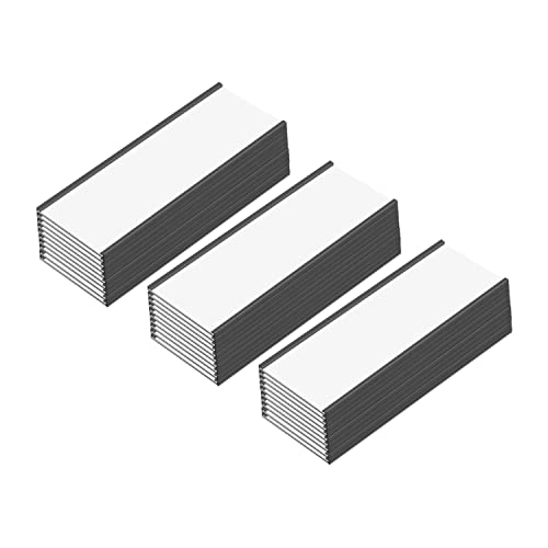 MVISUAL C Channel Magentic Label Holders 2x5.5 Inches with Paper Inserts and Clear Plastic Protectors,Magnetic Data Card Holders File Cabinet Labels,Pack of 50