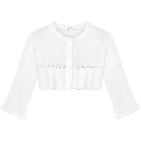 Lilax Girls' Knit Long Sleeve Bolero Shrug Cover