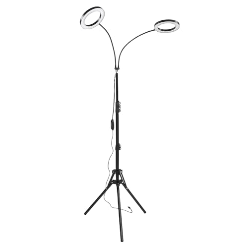 Jectse Lampes de Culture pour Plantes D'intérieur, 108 LED à Spectre Complet avec Minuterie 3, 9, 12 Heures, 6 Niveaux de luminosité, Support Réglable en (Prise UE 2 têtes 20 W avec adaptateur 2 A.)