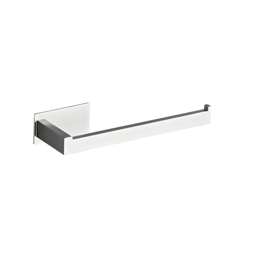 Juego de ganchos adhesivos para toallas, sin taladro, acabado cepillado, accesorios de baño con gancho para toallero y soporte TP, diseño en forma de L que ahorra espacio para una fácil instalación