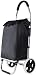 Produktbild GBX Multifunktionale tragbare Klappeinkaufswagen mit Rädern, Einkaufswagen Körper Addiert Double Side Pockets,Schwarz,33 × 28 × 100 cm