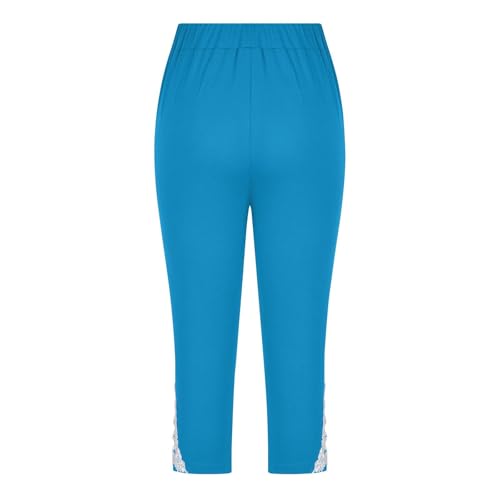 Kids Girls Capri Leggings Lace Trim Stretchy Cropped Yoga Pants Elastic High Waisted Teen Lightweight Athletic Tights4