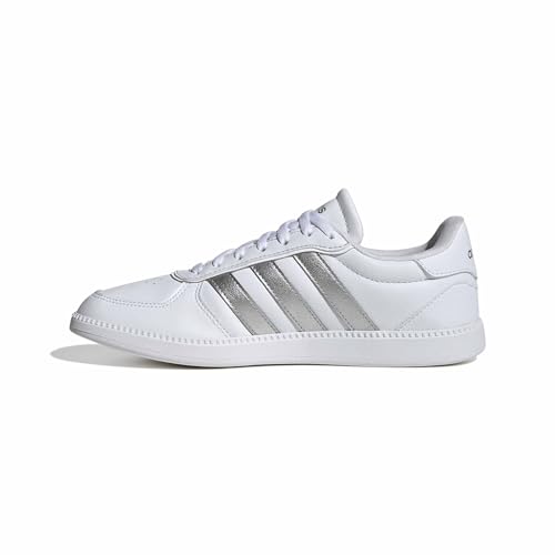 Adidas Femme BREAKNET Sleek Shoes, FTWR White/Silver met./FTWR White, 37 1/3 EU