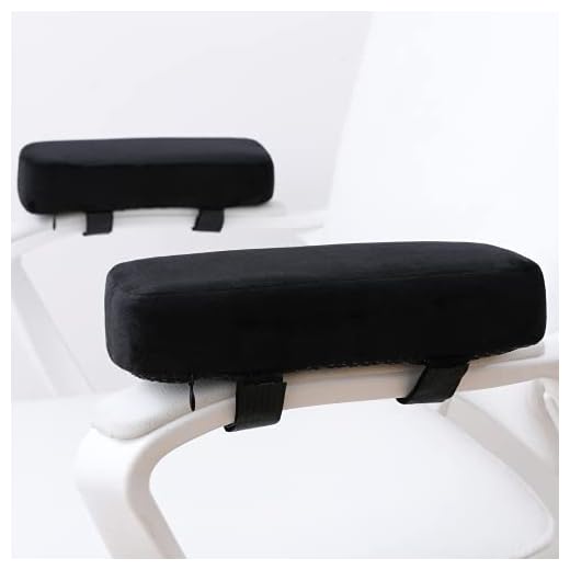 LargeLeaf Cojines Extra Gruesos para reposabrazos de Silla, cojín de Codo, Alivio de presión, Silla de Oficina, Juegos, reposabrazos con Almohadillas de Espuma viscoelástica (Negro)