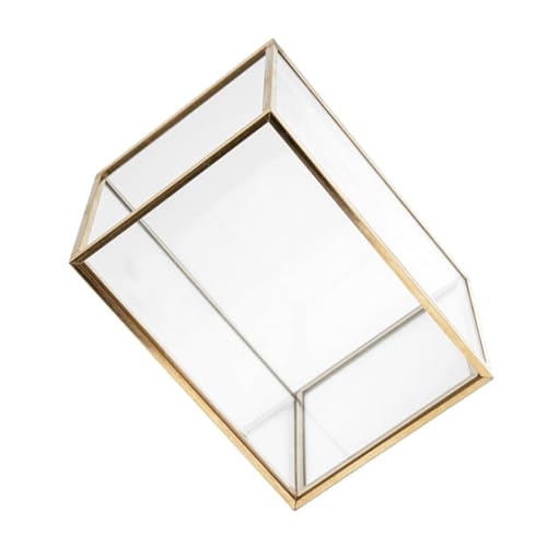 Boîte rangement pinceaux maquillage Homoyoyo en verre cadeau coiffeuse