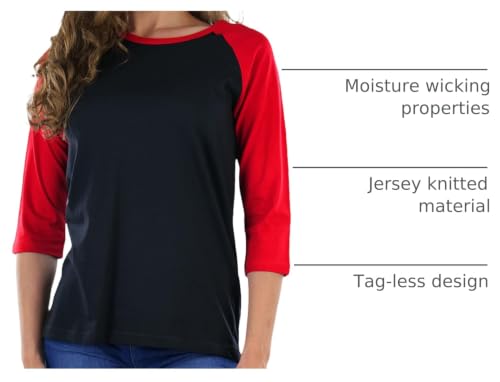 Image of ToBeInStyle Women's Classic Two Color Cotton Baseball T-Shirts