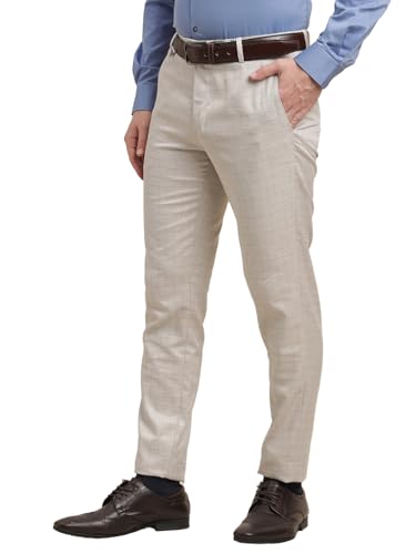 Pantalon formel en polyviscose gris à carreaux coupe ajustée Turtle - 3
