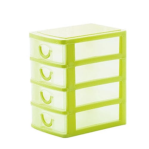 TEEKU - Boîte de rangement empilable et de transport en plastique à 4 couches multifonction avec poignée pour organiser la papeterie, la couture, les loisirs créatifs et le rangement pour (vert, C)