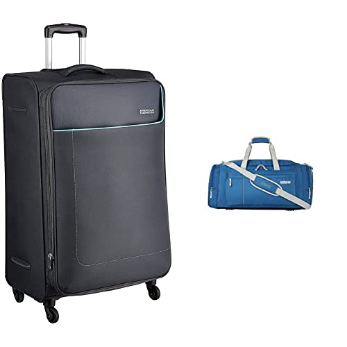 Image of American Tourister Jamaica Polyester 80 cms Grey Softsided Suitcase