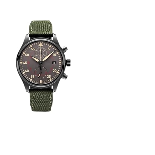 Bracelet de montre en cuir de vache nylon vert 20mm pour IWC Portugal