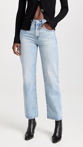 Image of PISTOLA - Lexi Mid Rise, Signature Bowed Straight Jeans - Light Denim Jeans