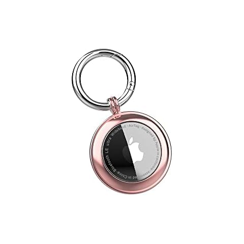 RECKNEY Funda de metal para llavero AirTag de color oro rosa Cover