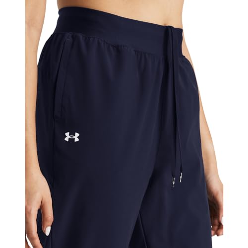 Under Armour Womens Armoursport Woven Pants, (410) Midnight Navy / / White, Medium by Under Armour - Image 3