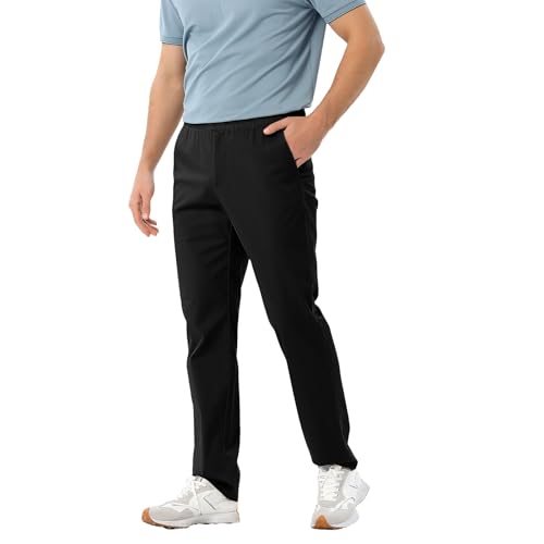 Men's Casual Pants Lightweight Drawstring Stretch Khaki Pants with Pockets Sweatpants Straight Cargo Jogging Pant2