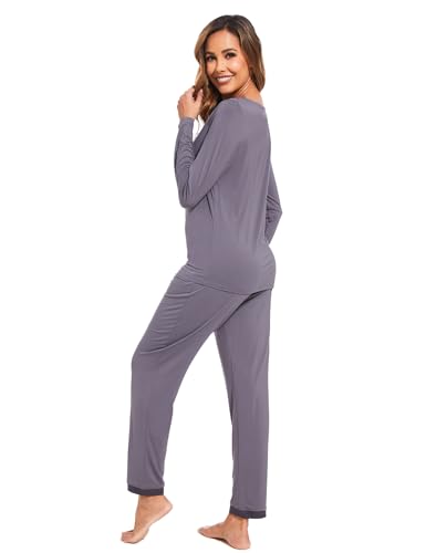 Image of GYS Women's Bamboo Viscose Long Sleeve Pajamas Set