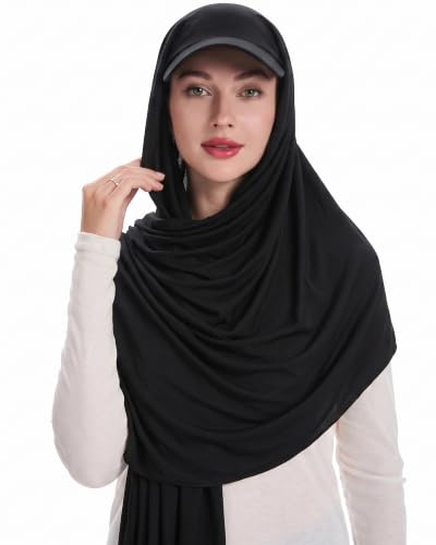ZLYC pre-tied hijab scarf with built-in liner and brim — showing the one-piece construction.