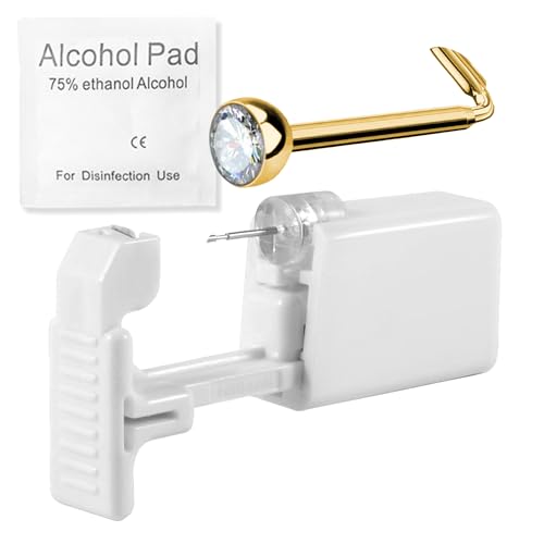 Einweg-Piercer Guns Fast WARRIOR 6pcs Sicherheit und schmerzlos für NostrilJewels Alkoholtupfer Steril Geeignet für Frauen und Männer