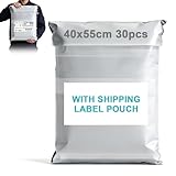 XRXYMQ Lot de 30 pochettes d'expédition avec poche pour étiquette d'expédition 40x55 cm   Poches d'expédition opaques   Pochettes d'expédition résistantes à la déchirure pour le commerce en ligne et