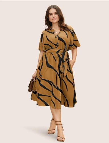 Image of JAIPURFAME One Piece Dress for Women, New American Print Rayon Midi Dress, Stylish, Modern Party Outfit, Perfect for Casual and Formal Occasions