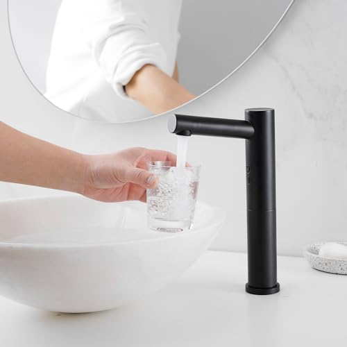 Bwe 18110H-B Black Touchless Bathroom Sink Faucet,Hands Free Automatic Motion Infrared Sensor Faucet,Tall Body Vessel Sink Faucet,With Control Box And Temperature,Battery Or Plug In Powered thumb #7