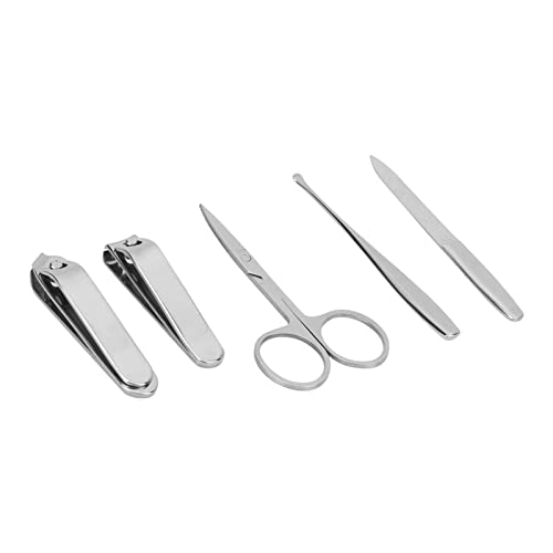 Natudeco Conjunto de 5 peças de tesoura para unhas, colher de ouvido, reparação de unhas, ferramenta