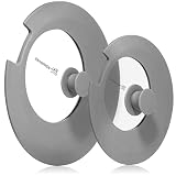 LORESO Silicone Glass Lid for Pots & Pans, Grey Pack of Two - Universal Lid for Pots Pans & Skillet