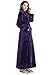 Produktbild LOFIR Damen Langer Bademantel Winter Morgenmantel Weich Warm Flauschiges Nachthemd Flanell Fleece Nachtwäsche Grau Rosa Braun Hausmantel Plüschhalsband Frottiertuch