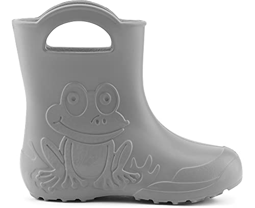 Ladeheid Eva Gummistiefel Damen federleichte wasserdichte Damenschuhe Regenschuhe LA-CA-09 (Grau, 38/39 EU)
