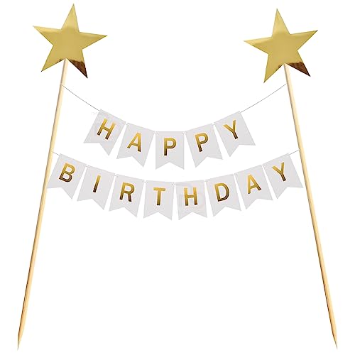 Image of Rozi Decoration White Happy Birthday Cake Topper for Cake Decorations Items Set of 1 Pcs Happy Birthday Cake Topper White for Girls, Boys, Wife, Husband, Kids Birthday Parties Dcor | White happy birthday cake topper - 1 piece - cake decoration - boys, girls, wife, husband - kids party
