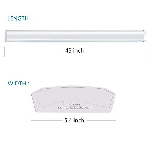 AntLux Linkable 4 Foot LED Wraparound Shop Light Flush Mount Garage Lights, 40W 4400 Lumens, 4000K, 4FT LED Wrap Lights, Linear Puff Ceiling Lighting Fixture, Fluorescent Tube Replacement, 4 Pack - Thumbnail 7