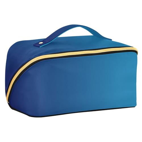 Zathe - Neceser de aseo con divisores, color azul degradado, para mujer, vertical, de pie