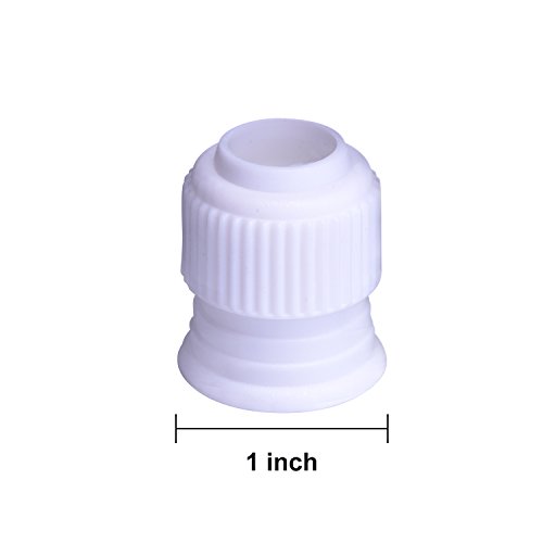 Shappy Plastic Standard Couplers Cake Decorating Coupler Pipe Tip Coupler For Icing Nozzles, White (12 Pieces, 1.2 X 1 Inch) #TOP2
