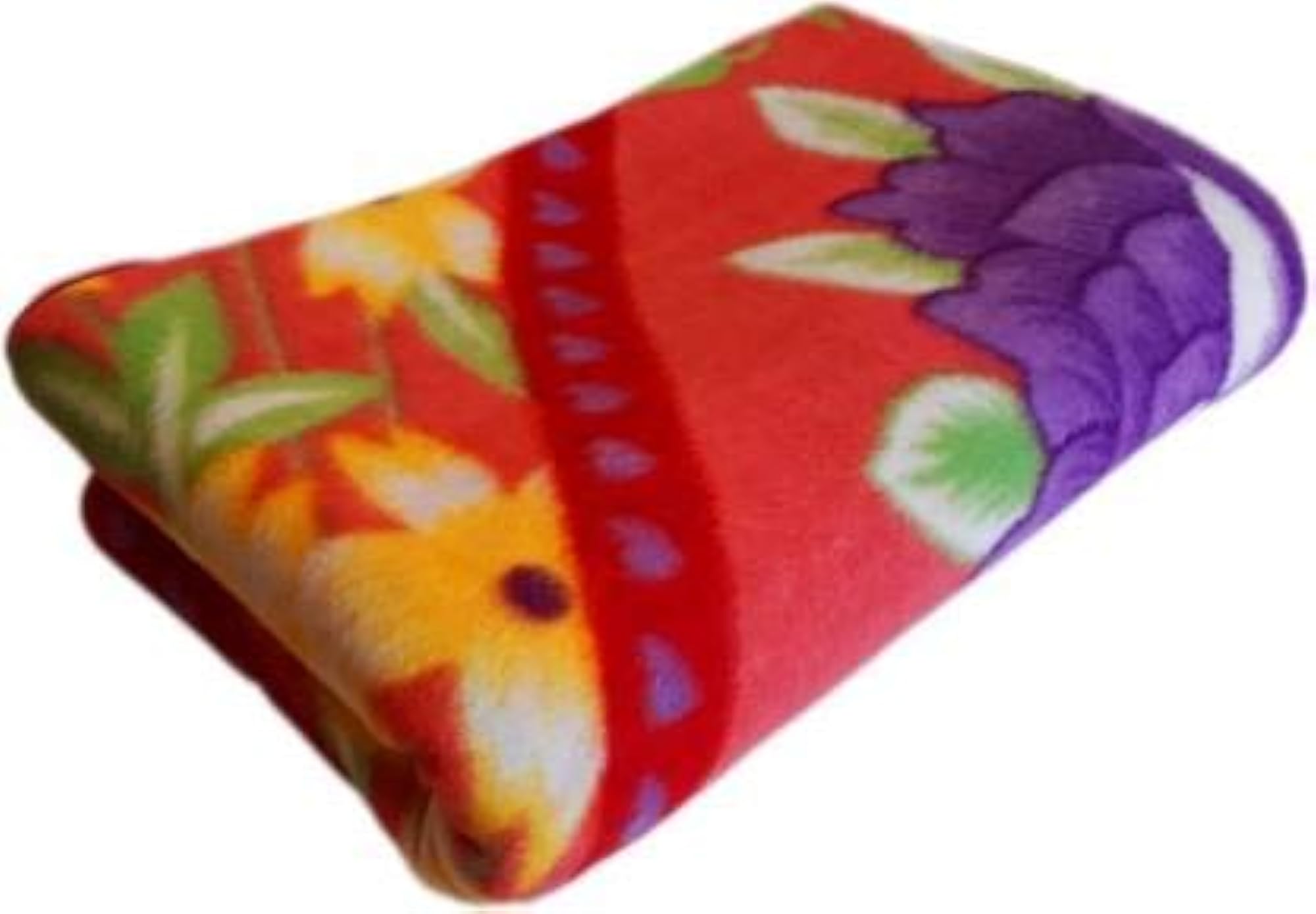 Floral Blue Fleece Polar Blanket, Lightweight