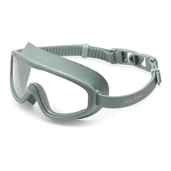 Petites Pommes Lunettes de natation pour adultes à partir de 14 ans, en silicone léger, verres larges, anti-buée, boucle anti-cheveux, pochette en coton