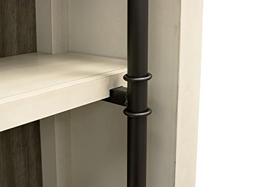 Martin Furniture Fully Assembled 8' Tall Bookcase Wall With Ladder, Storage Organizer, Display Shelf Unit For Office, Living Room, Aged Chateau White #TOP6