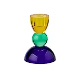 sari grunewald  Gift Company Kerzenhalter Sari Kugel, Kerzenständer, Kristallglas, Gelb, Grün, Dunkelblau, 11 cm, 1093601010