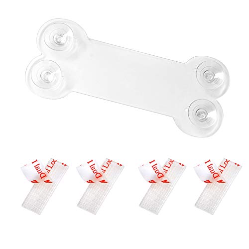 Wikkiv New EZ Pass Holder, IZoom IPass Tag Transponder Holder Toll Pass Windshield Mount Suction Cup Holder (4 Mounting Strips Included)